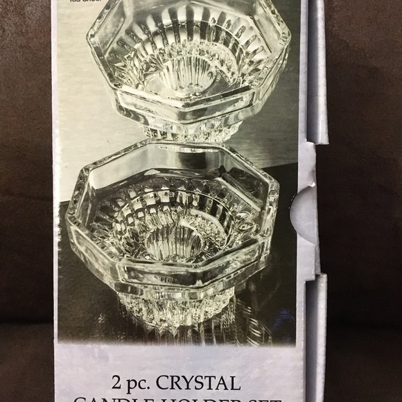 KIG Group 2 pc Crystal Candle Holder Set - Picture 1 of 9